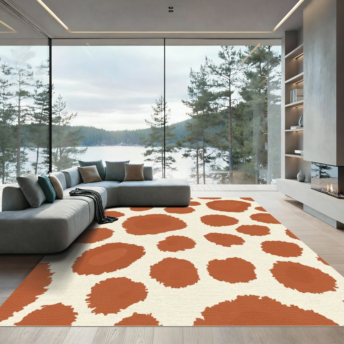 Cream Spotty Terra Cotta Spots Rug