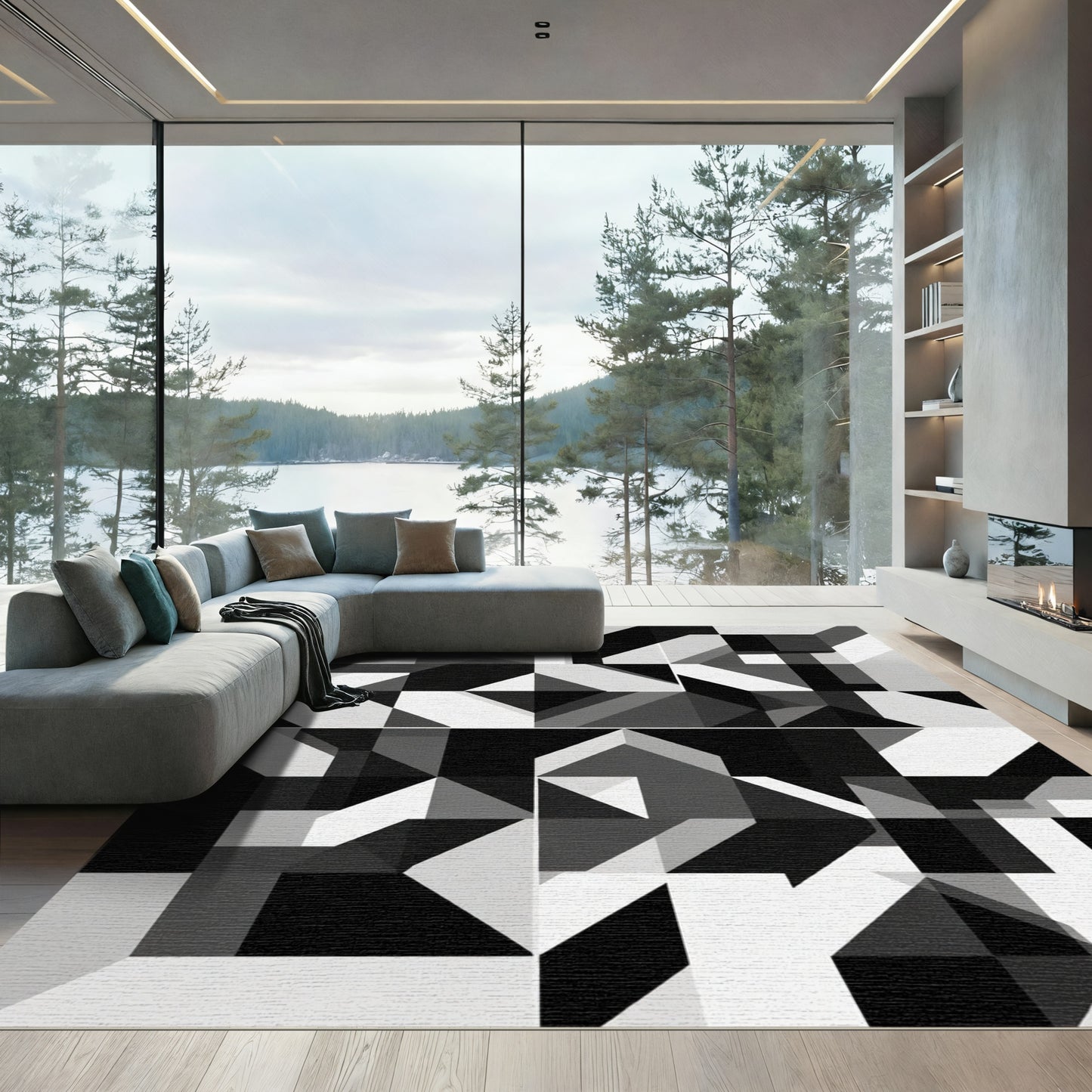 Monochromatic Geometric Abstraction Rug