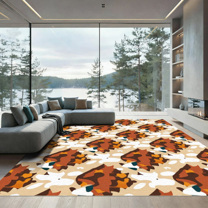 Earthy Clay Tortoiseshell Abstract Rug