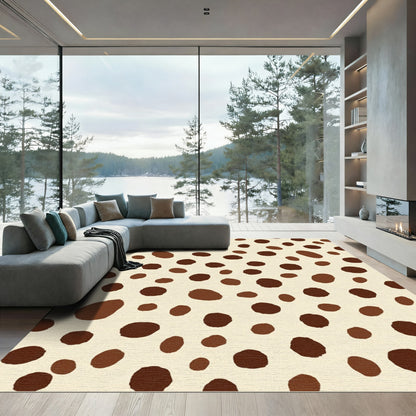 Earthy Brown Spotted Animal Hide Rug