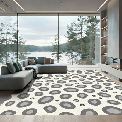 Modern Gray Pebble Scatter Rug