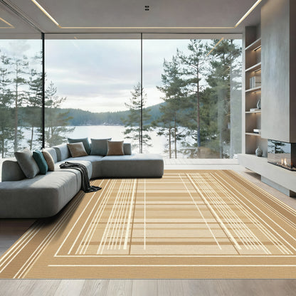 Earthy Tones Plaid Stripes Rug