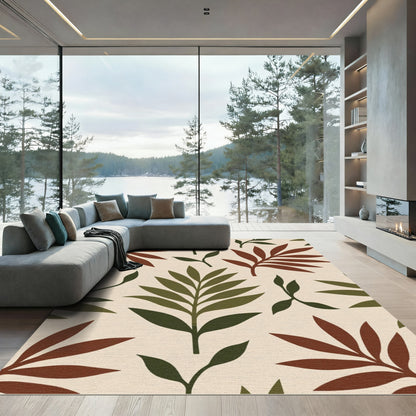 Earthy Leaf Composition Rug
