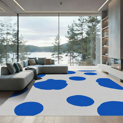 Bold Blue Polka Dot Scatter Rug