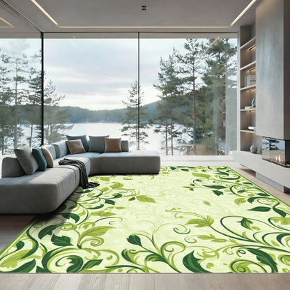 Virensant Scrolling Leaf Garland Rug