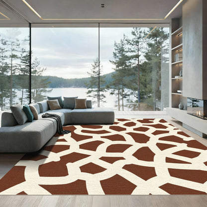 Brown Cream Giraffe Spots Rug