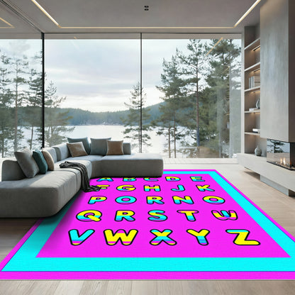 Vivid Alphabet Bars Rug