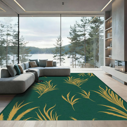Emerald Golden Plume Foliage Rug