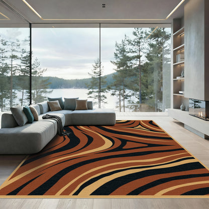 Earthy Tones Abstract Swirl Rug