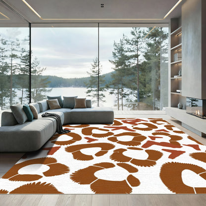 Brown Leopard Spot Accents Rug