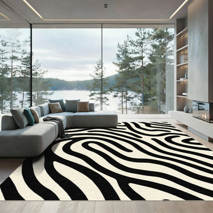 Natural Black Organic Wave Rug