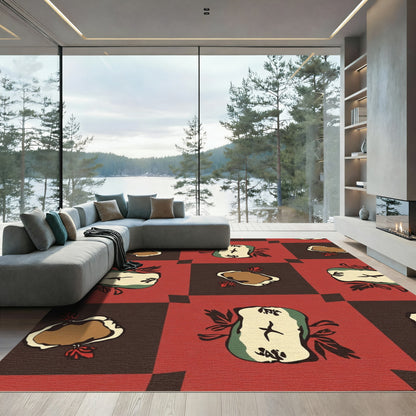 Rustic Red Apple Slice Arrangement Rug
