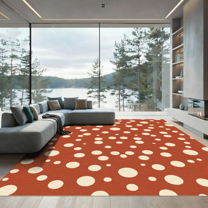 Terracotta Cream Speckled Circle Field Rug