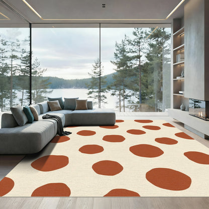 Terracotta Polka Dot Scatter Rug