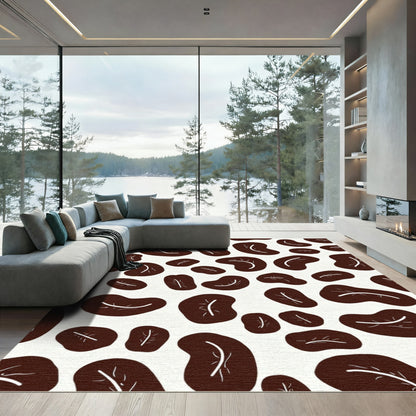 Brown Irregular Shapes Textured Rug