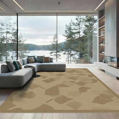 Beige Watered Diamond Shapes Rug