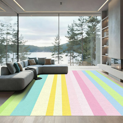 Pastel Rainbow Striped Gradient Rug