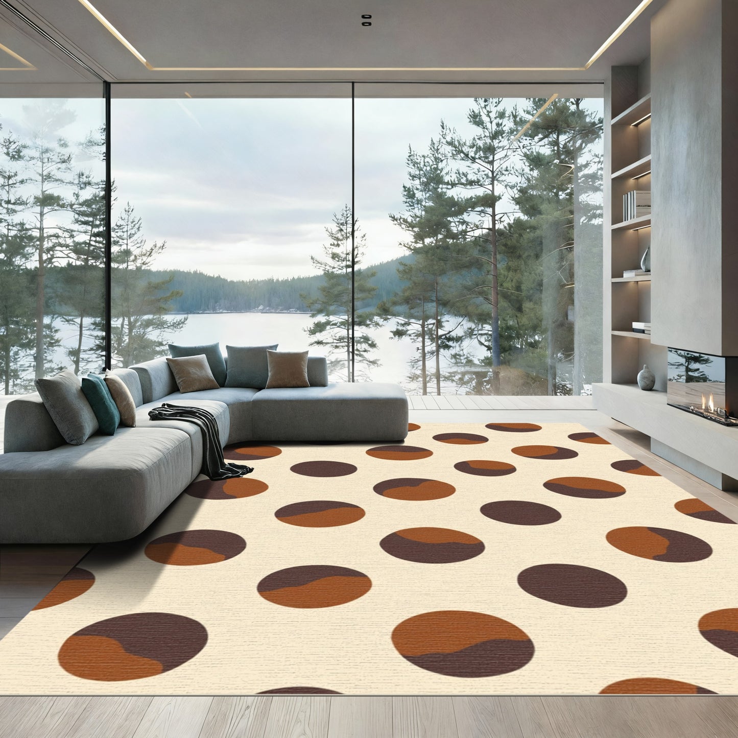 Brown Chocolate Chip Polka Dots Rug