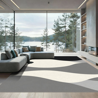 Monochromatic Wave Landscape Abstract Rug