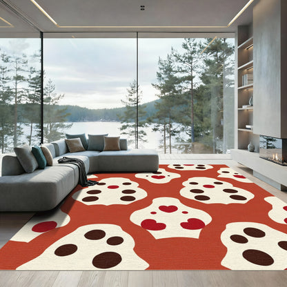 Terracotta Red Heart Blob Rug