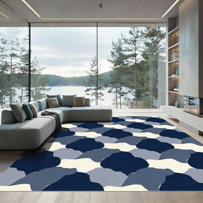 Navy Blue Organic Mountain Range Rug