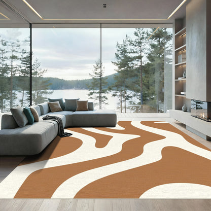 Terracotta Organic Curve Wave Rug