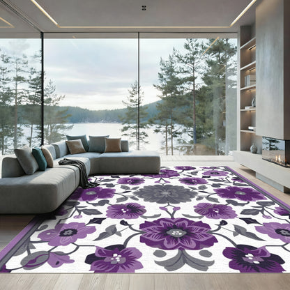 Violet Grape Blossom Bloom Arrangement Rug