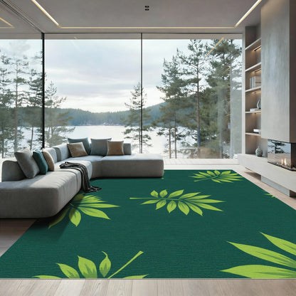 Verdant Palm Fronds Scatter Rug