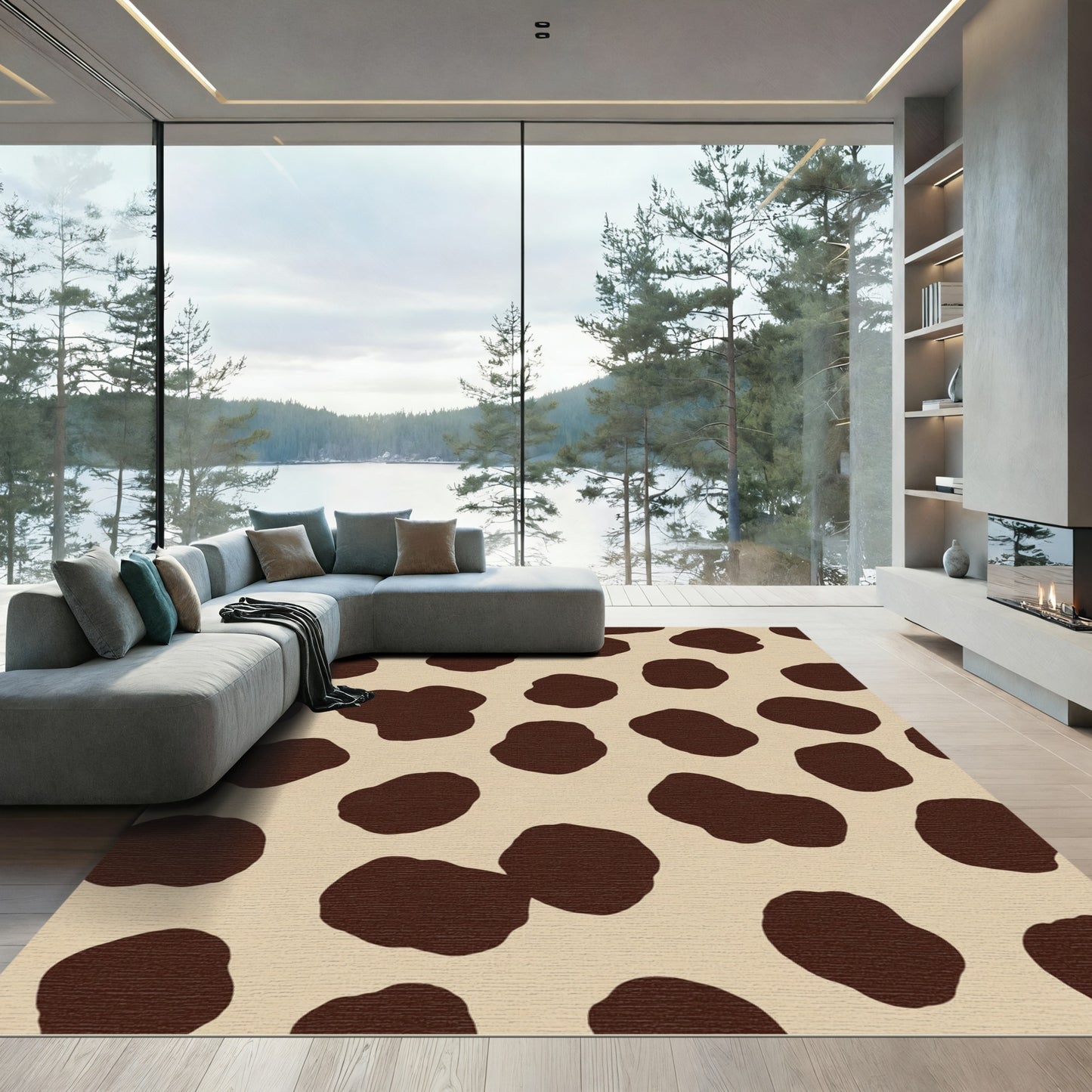 Brown Cow Spot Spots Rug