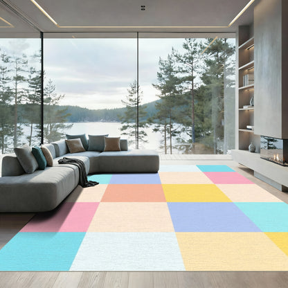 Pastel Squares Color Block Rug
