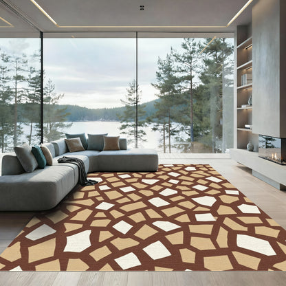 Brown Beige Broken Geometric Rug