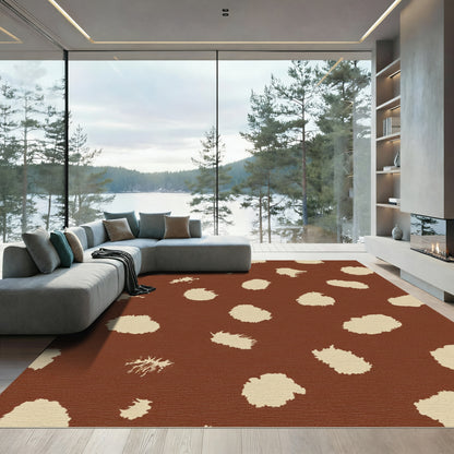 Brown Cream Animal Spot Rug
