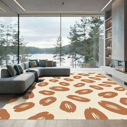 Brown Bean Field Pattern Rug