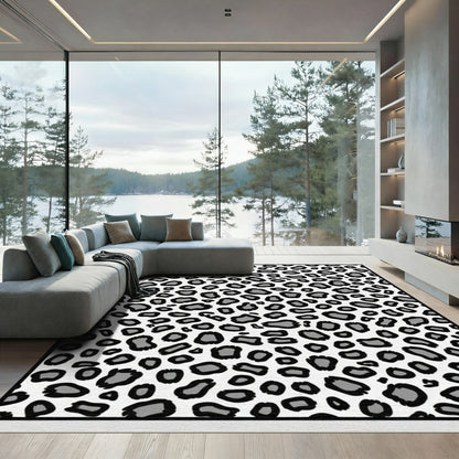 Monochromatic Leopard Spots Fauna Rug
