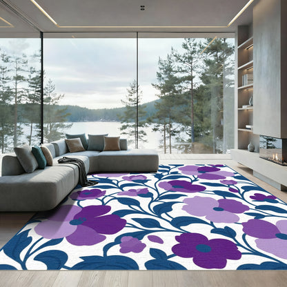 Vibrant Purple Floral Vine Rug