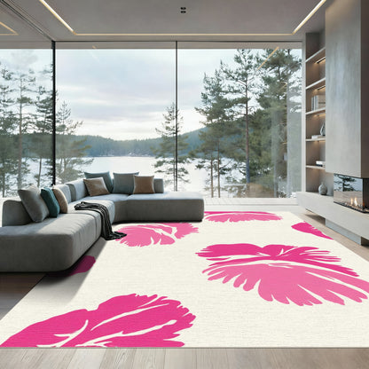 Pink Floral Blossom Abstract Rug