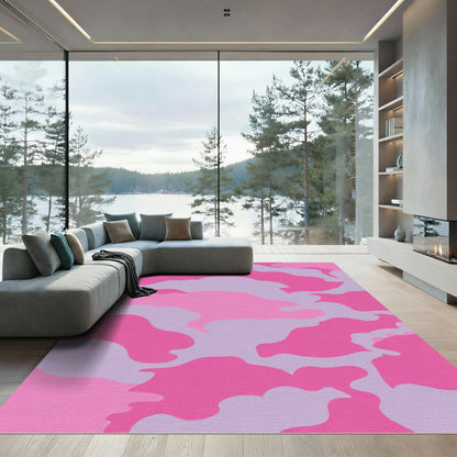 Pink Lilac Camouflage Blob Rug