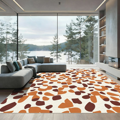 Earthy Terracotta Abstract Scatter Rug
