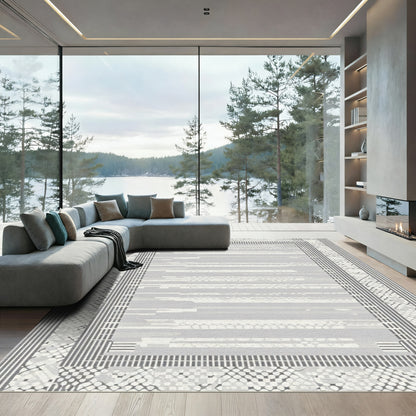Modern Abstract Geometric Stripe Rug