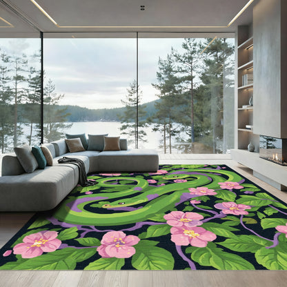 Serpentine Pink Blossom Serpent Garden Rug