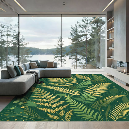 Golden Fern Botanical Forest Rug