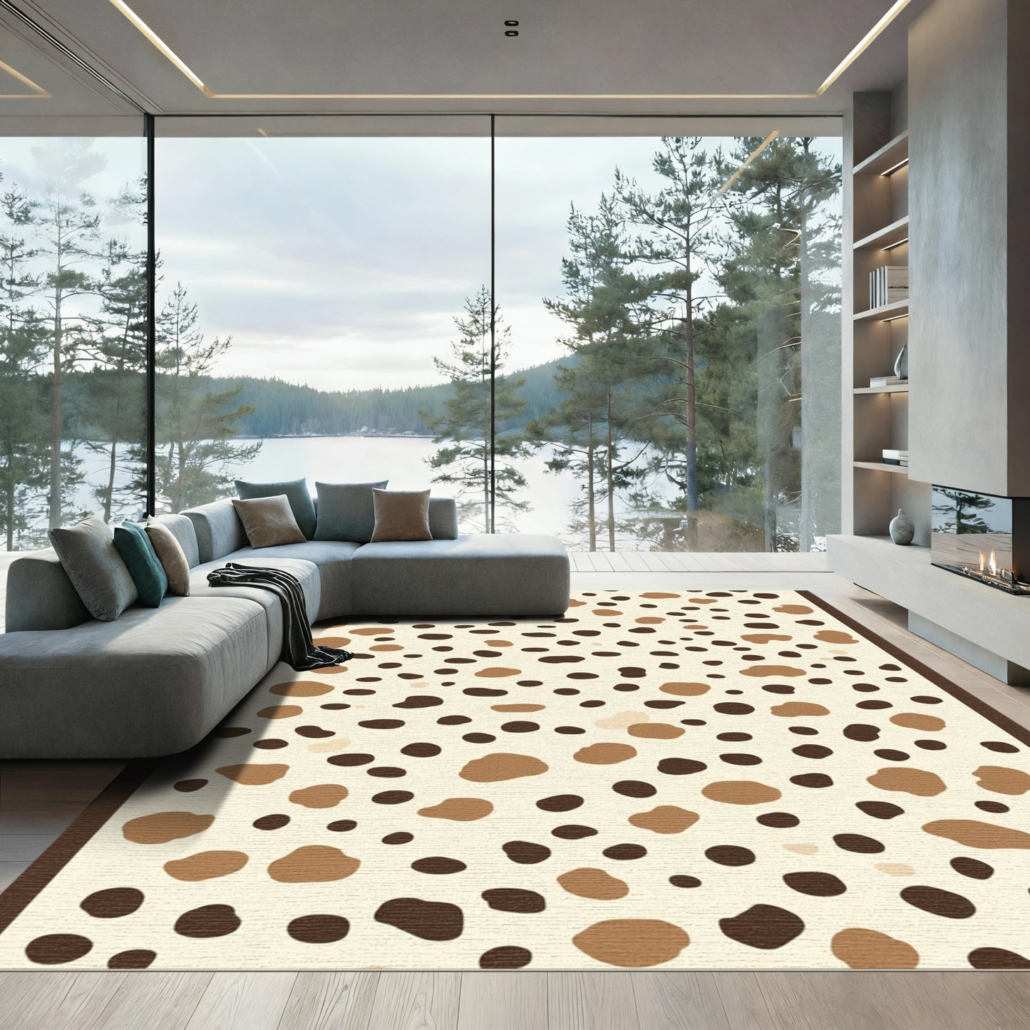 Earthy Speckled Spots Rug