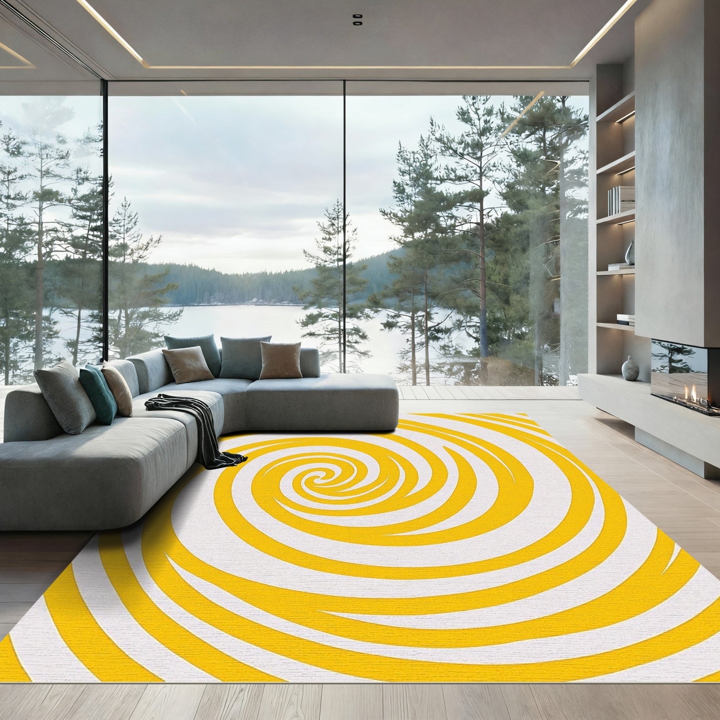 Golden Spiral Abstract Rug