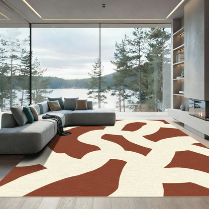 Organic Cream Braided Russet Rug