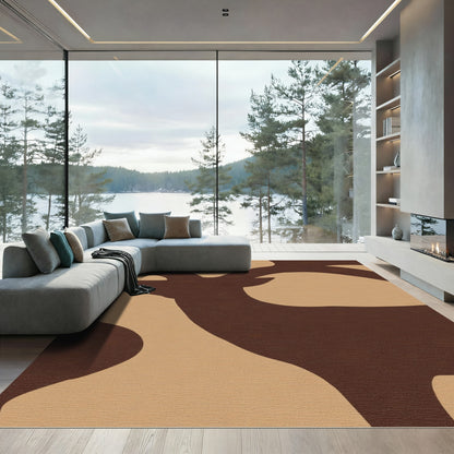 Brown Deer Silhouette Woodland Charm Rug