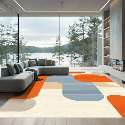 Modern Geometric Color Block Rug
