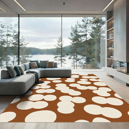 Brown Cream Blob Cloud Cluster Rug