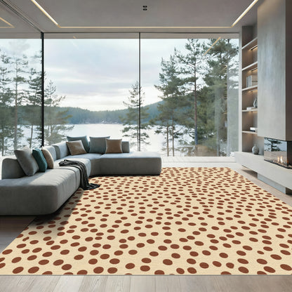 Earthy Brown Polka Dot Scatter Rug