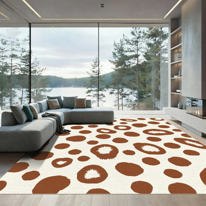 Brown Spots And Slices Organic Rug