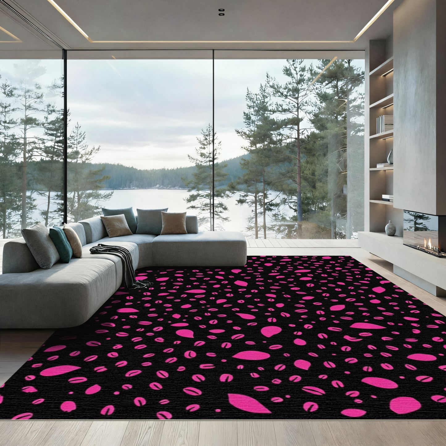 Vibrant Pink Bean Scatter Rug